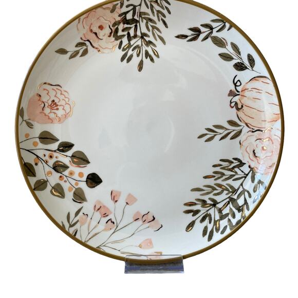 POTTER'S STUDIO Fall Pumpkin Floral 11in Ceramic Dinner Plates Set of 4 NEW - Picture 8 of 11